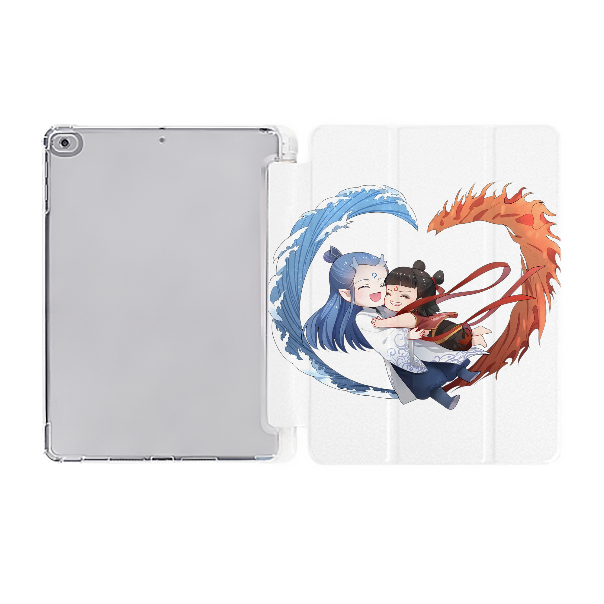 Ne Zha 2 ナタ 魔童の大暴れ IPad ケース ペン収納付き 三つ折りスタンド PUレザー×シリコン 対応機種9.5/10.5/10.9インチ